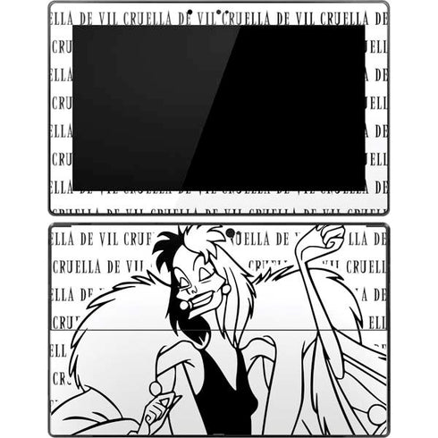 Disney Villains Cruella de Vil Black and White Surface Pro Tablet Skin